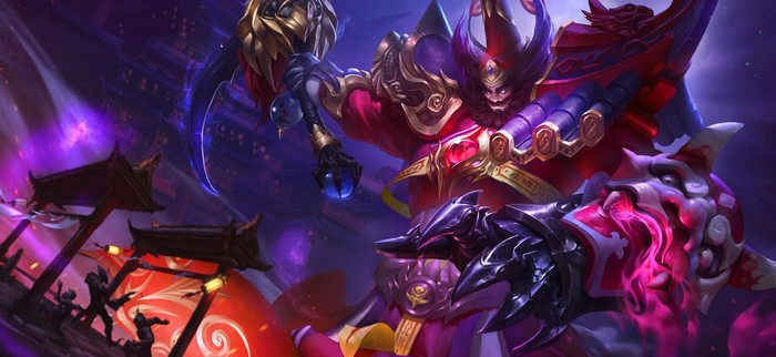 Fantasy art of a demonic warrior in battle