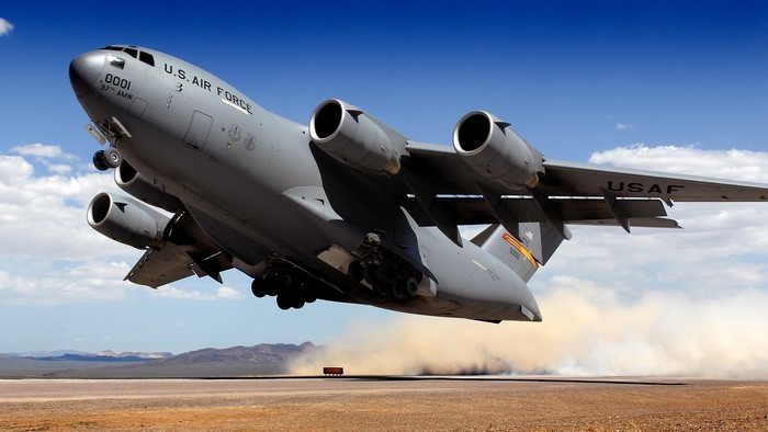 US Air Force C-17 Globemaster III taking off