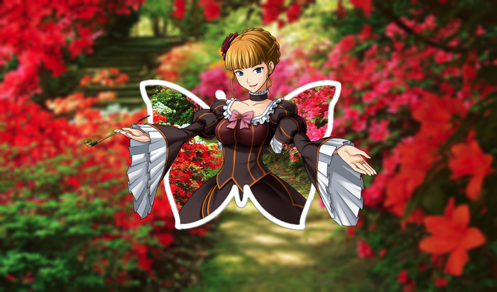 Beatrice from Umineko no Naku Koro ni in a garden