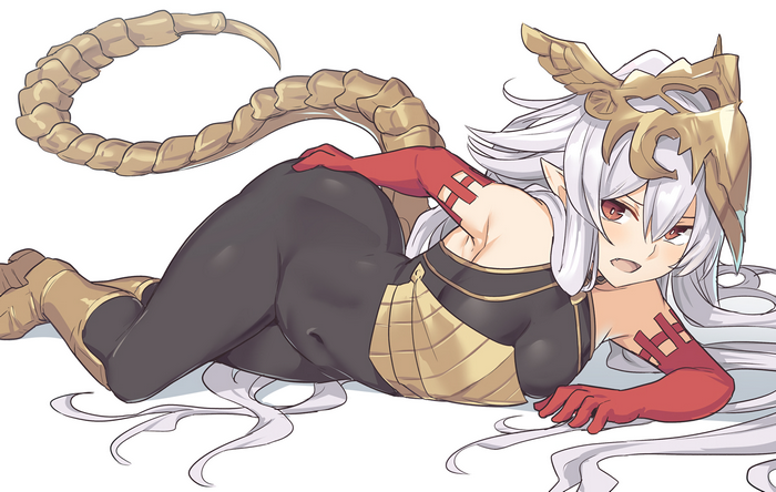 Character from Granblue Fantasy with tail and armor