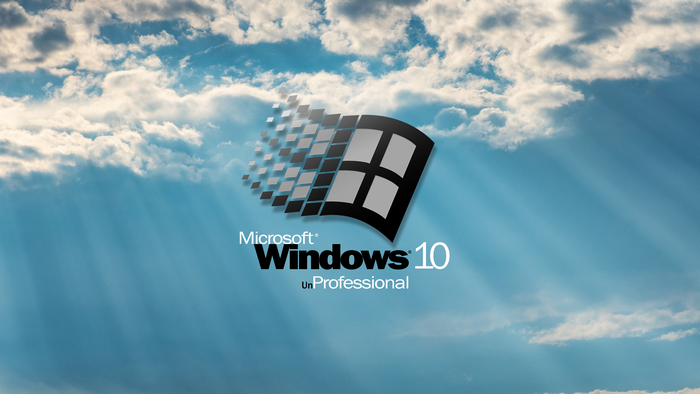 Microsoft Windows 10 Professional logo on sky