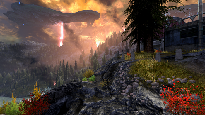 Halo Reach: Covenant Battlecruiser Glassing Planet Reach