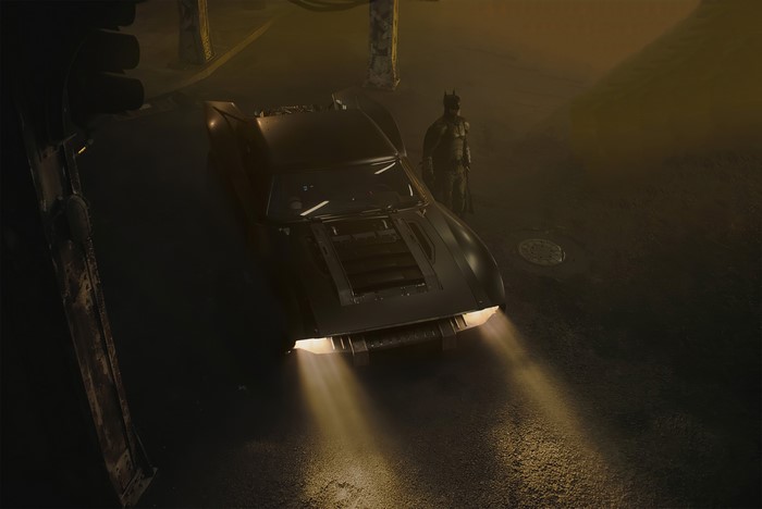4K Batman from The Batman with Batmobile