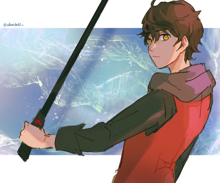 Bam from Tower of God holding a sword