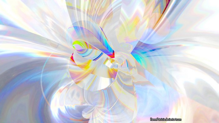 Abstract iridescent digital art with prism effect
