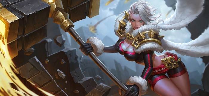 Fantasy girl with a hammer