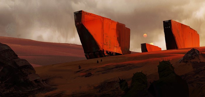 Sand Crawlers on Tatooine from Star Wars