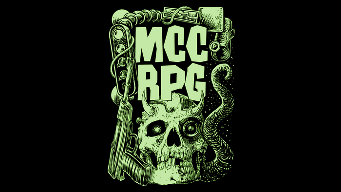 MCC RPG logo with skull and sci-fi elements