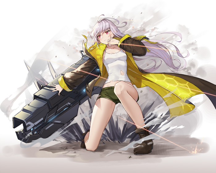 Anime girl with large weapon