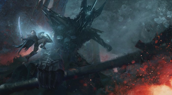 Fingolfin and Morgoth from The Silmarillion artwork