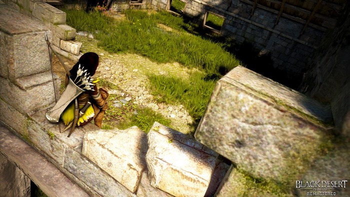 Ranger from Black Desert Online sitting on stone steps