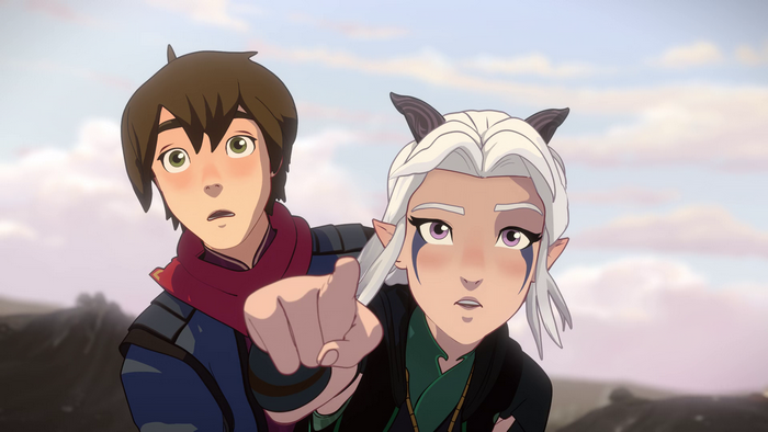 Callum and Rayla from The Dragon Prince