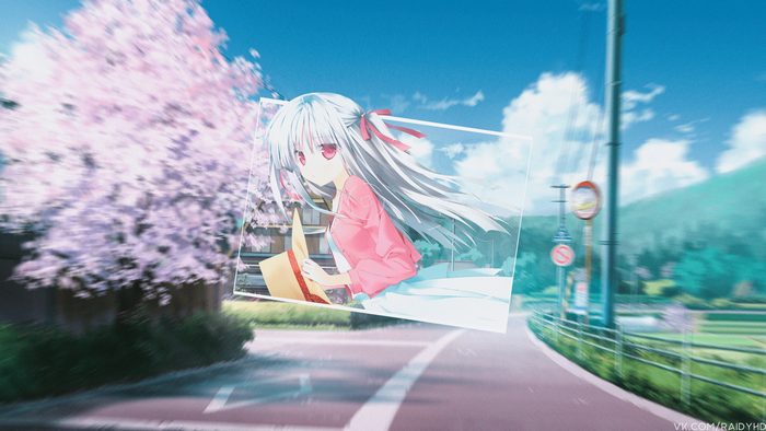 4K Anime Girl Yurie Sigtuna with Cherry Blossoms