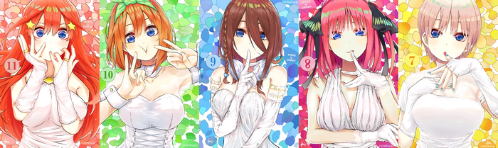 Nakano Quintuplets in Elegant Wedding Dresses
