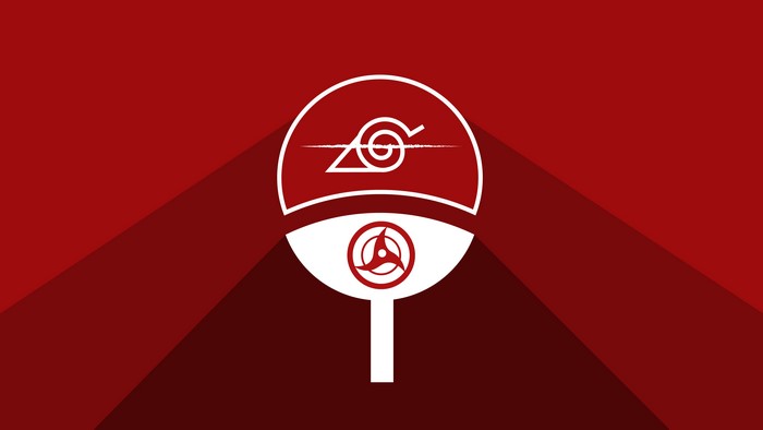 Naruto Uchiha Clan Minimalism in Red 4K