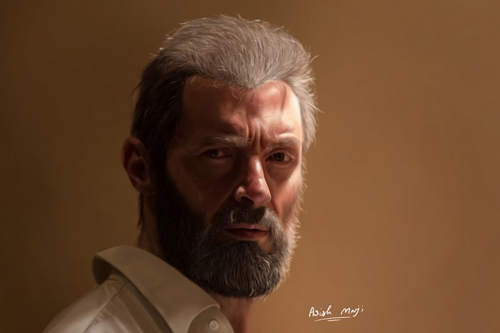 4K digital painting of Logan from Logan (2017)