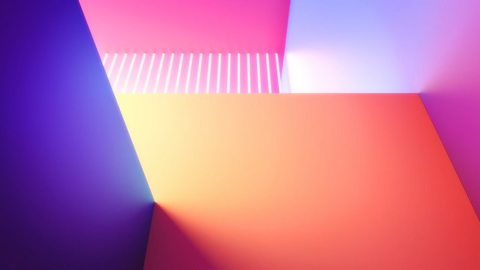 Abstract geometric shapes with colorful lighting