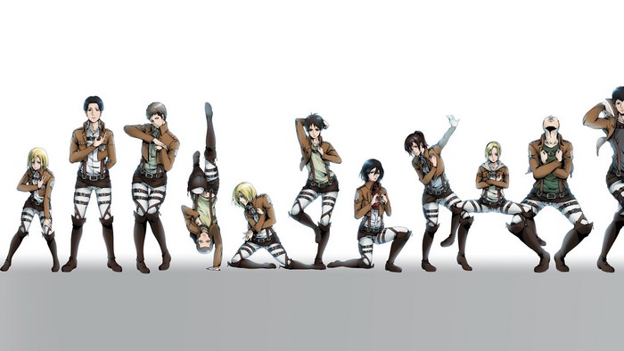 Attack on Titan characters posing