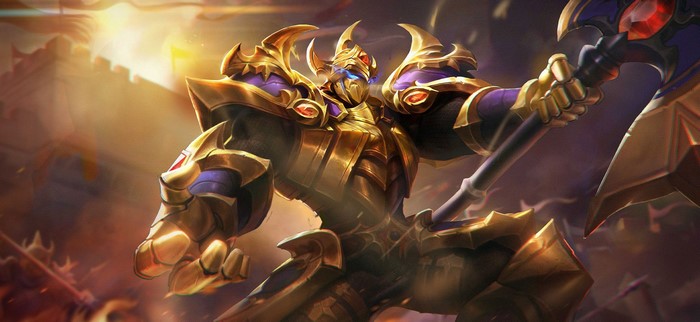 Fantasy armored warrior with axe
