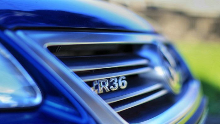 Volkswagen R36 car grille closeup