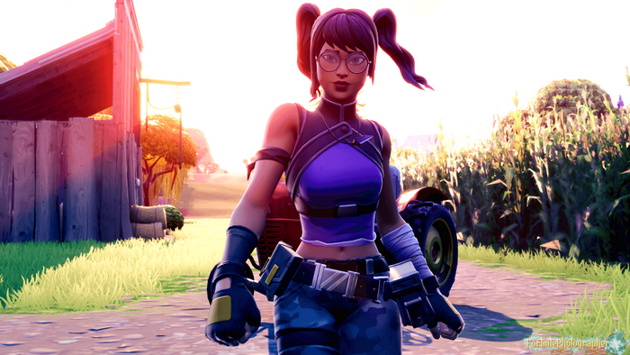 Fortnite Female Character in Purple Outfit
