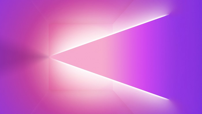 Abstract geometric shapes with glowing pink and purple light