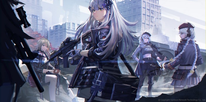 Girls Frontline Digital Artwork Featuring UMP45 and HK416