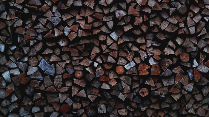 Pile of chopped firewood texture