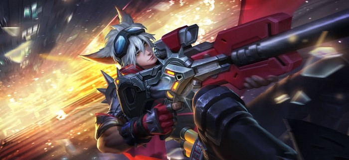 Anime character with a futuristic rifle