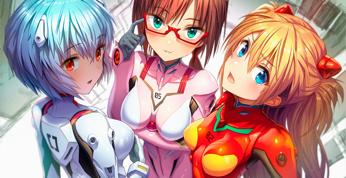 Neon Genesis Evangelion Anime Girls in Bodysuits