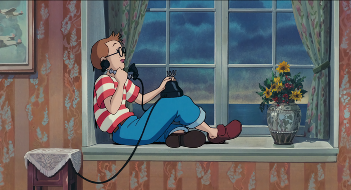 Tombo from Kiki's Delivery Service on a windowsill