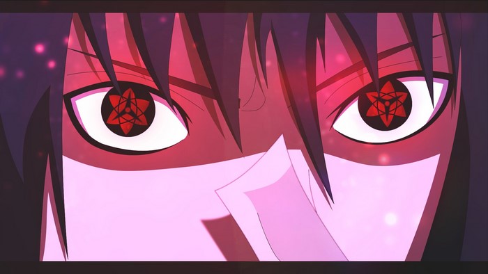 Sasuke Uchiha from Naruto with Sharingan eyes