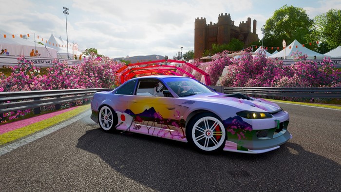 Nissan Silvia S15 with Japanese-themed livery in Forza Horizon 4