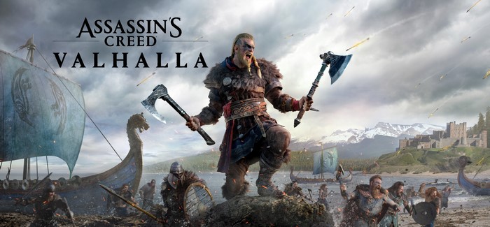 Assassins Creed: Valhalla Viking warriors with axes and boats