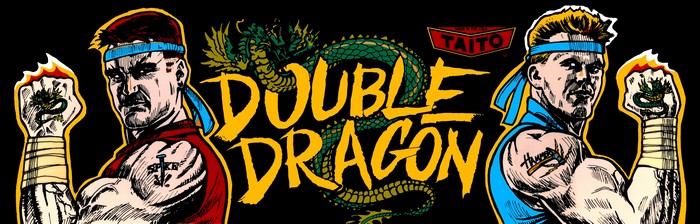 Double Dragon Arcade Marquee with Taito Logo