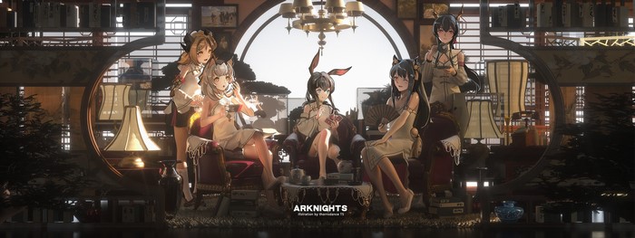 Arknights characters in traditional Chinese attire