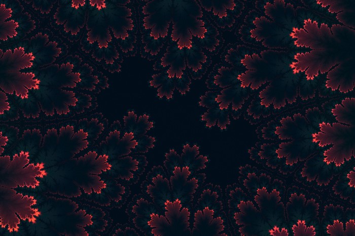 Fractal pattern with red and dark blue colors