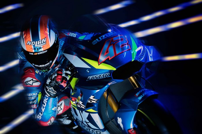 Alex Rins on Suzuki Ecstar MotoGP Motorcycle