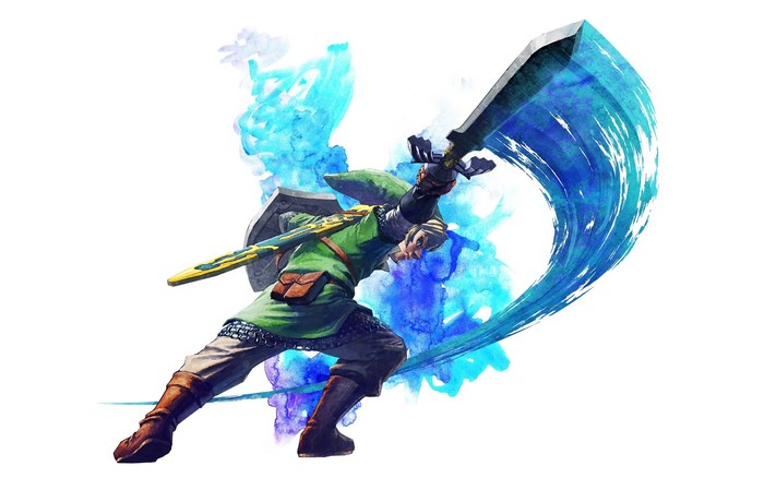 Link from The Legend of Zelda with a sword and shield