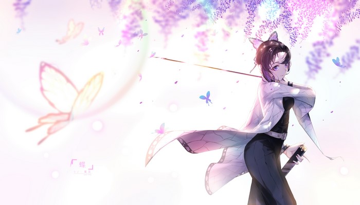 Kochou Shinobu from Kimetsu no Yaiba with Butterflies
