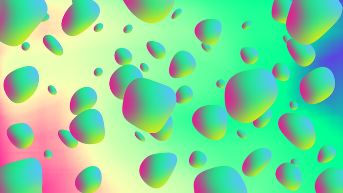 Colorful abstract bubbles with gradient background