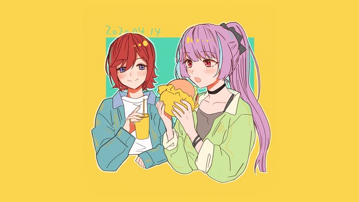 Anime girls eating, 2020-04-14
