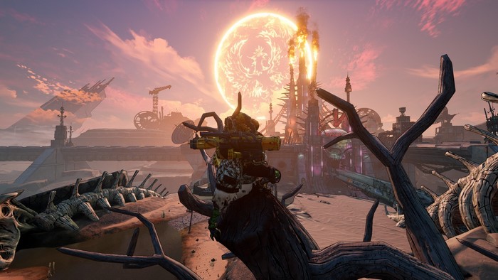 Borderlands 3 screenshot of a desolate alien landscape
