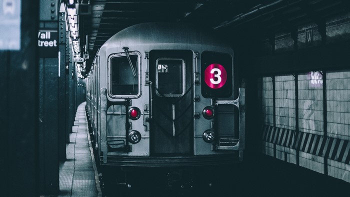 4K Subway Train at Wall Street Station