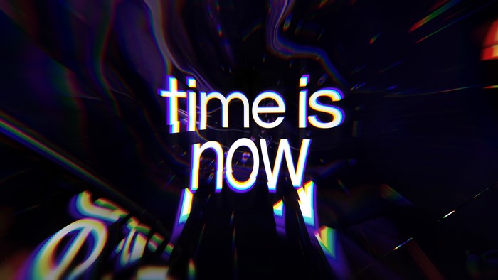 4K motivational text quote "time is now"