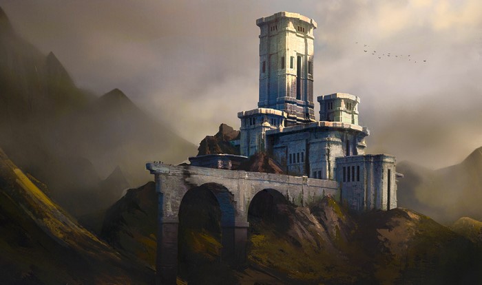 Castle on a rocky mountain by Leonardo Carrasco