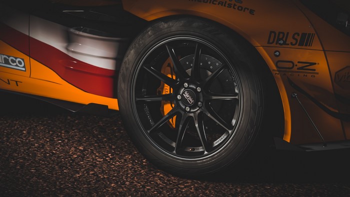 Orange McLaren 720S GT3 with OZ Racing wheels