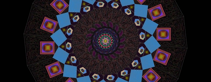 Abstract geometric mandala with black background