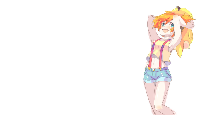 Misty from Pokémon with Pikachu