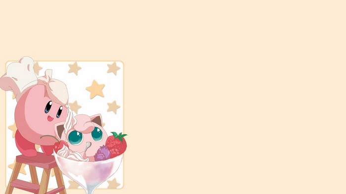 Kirby and Jigglypuff making dessert